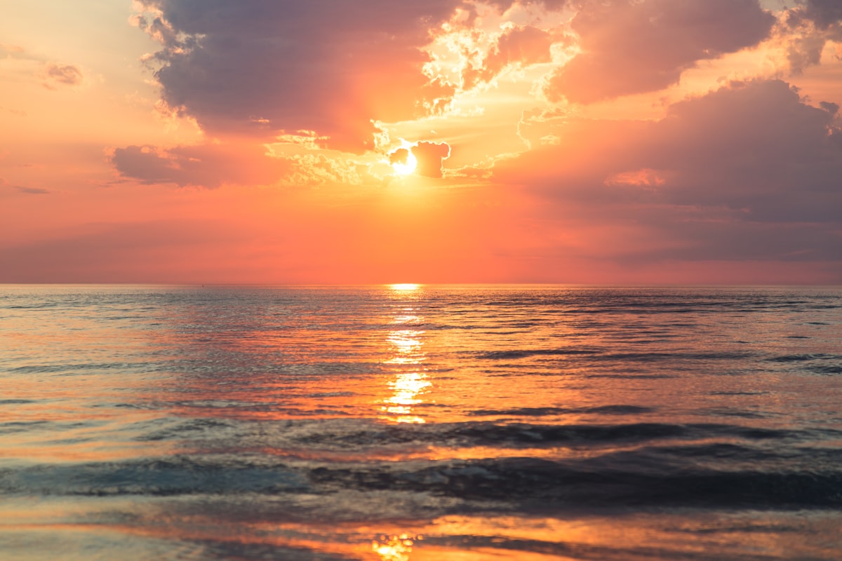 Sunset over the sea at Cabangan